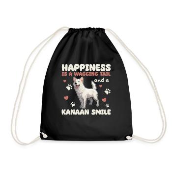 Happiness Is A Wagging Tail And A Kanaan Smile - Drawstring Bag - black - Front