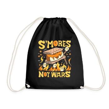 Camping for Peace - Enjoy SMORES and more - Drawstring Bag - black - Front
