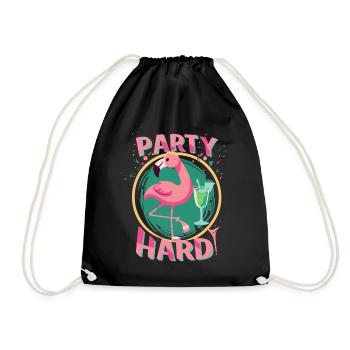 Party Flamingo Flair - Spaß, Freiheit, Feierlaune - Turnbeutel - Schwarz - Vorne