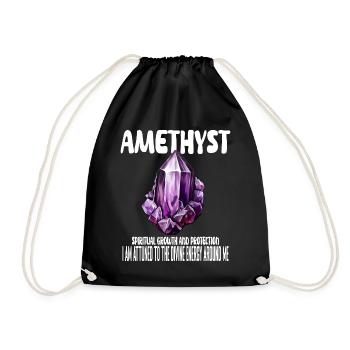 Amethyst Kristall - Turnbeutel - Schwarz - Vorne