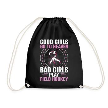 Hockey sur gazon Les bonnes filles vont à - Sac de sport léger - noir - Devant