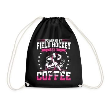 Field Hockey Coffee Powered By - Drawstring Bag - black - Front