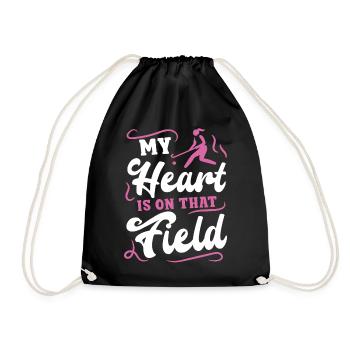 Field Hockey Mom My Heart Is On - Drawstring Bag - black - Front