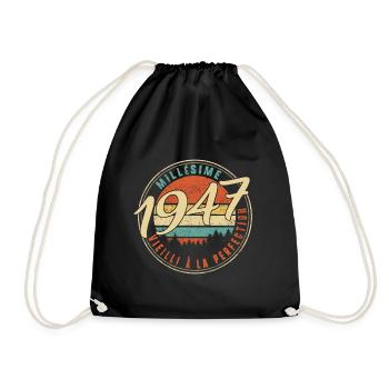 Millésime 1947 Vieilli À La Perfection Humour T - Drawstring Bag - black - Front