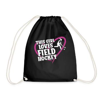 Hockey sur gazon Cette fille aime le terrain - Sac de sport léger - noir - Devant