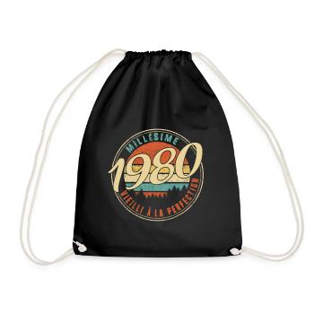 Millésime 1980 Vieilli À La Perfection Humour T - Drawstring Bag - black - Front