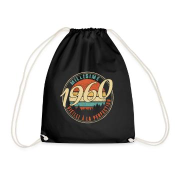 Millésime 1960 Vieilli À La Perfection Humour T - Drawstring Bag - black - Front