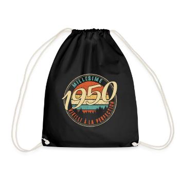 Millésime 1950 Vieilli À La Perfection Humour T - Drawstring Bag - black - Front