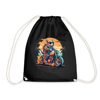 Ride Together - Motorcycling with a love of dogs - Drawstring Bag - black - Front