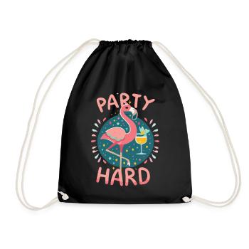 Party Flamingo Flair - Spaß, Freiheit, Feierlaune - Turnbeutel - Schwarz - Vorne