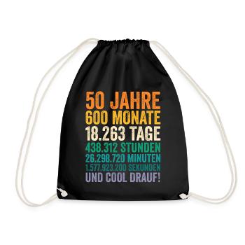 50 Jahre Fünfundvierzigster Geburtstag - Turnbeutel - Schwarz - Vorne