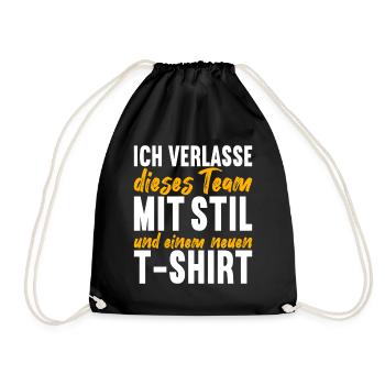 Abschiedsgeschenk Kollege Jobwechsel - Turnbeutel - Schwarz - Vorne