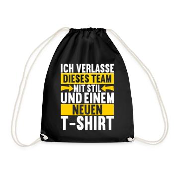 Abschiedsgeschenk Kollege Jobwechsel - Turnbeutel - Schwarz - Vorne