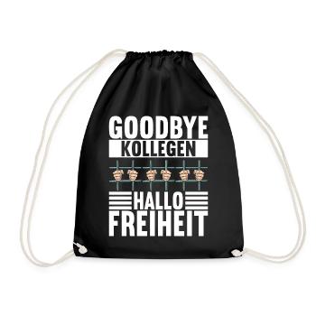 Abschiedsgeschenk Kollege Jobwechsel - Turnbeutel - Schwarz - Vorne