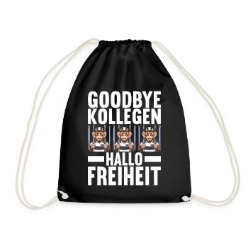 Abschiedsgeschenk Kollege Jobwechsel - Turnbeutel - Schwarz - Vorne