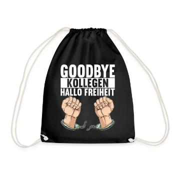 Abschiedsgeschenk Kollege Jobwechsel - Turnbeutel - Schwarz - Vorne