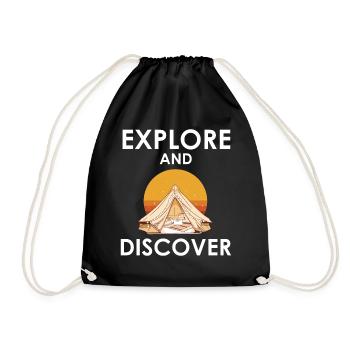 Explore and discover - Turnbeutel - Schwarz - Vorne