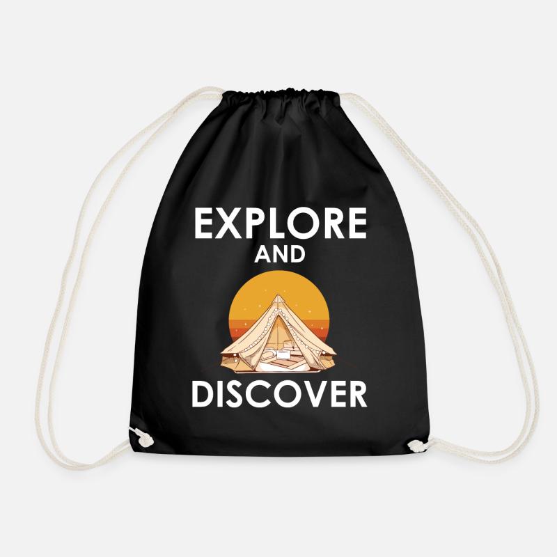 Explore and discover - Drawstring Bag - black