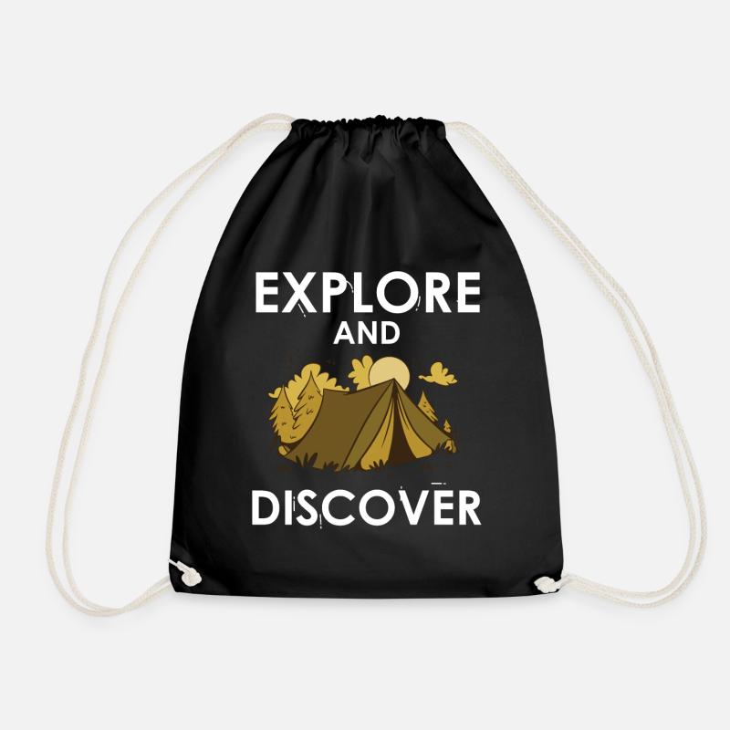 Explore and discover - Drawstring Bag - black