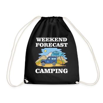 Weekend Forecast - Camping - Drawstring Bag - black - Front