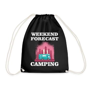 Weekend Forecast - Camping - Drawstring Bag - black - Front