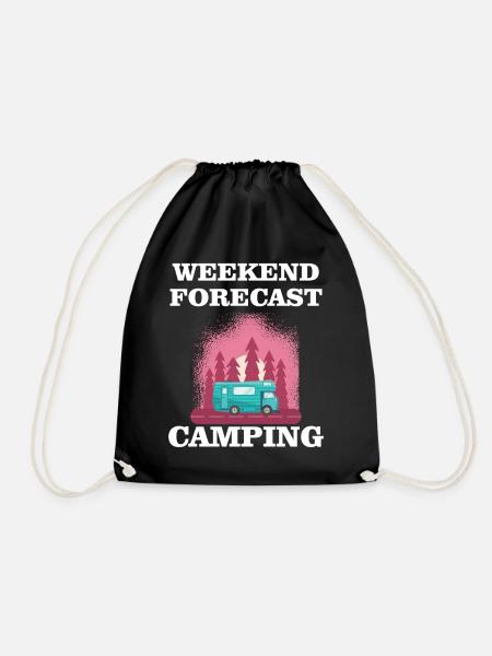 Weekend Forecast - Camping - Drawstring Bag - black