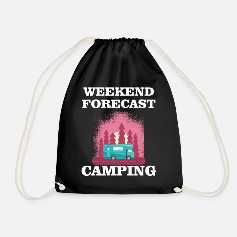 Weekend Forecast - Camping - Drawstring Bag - black