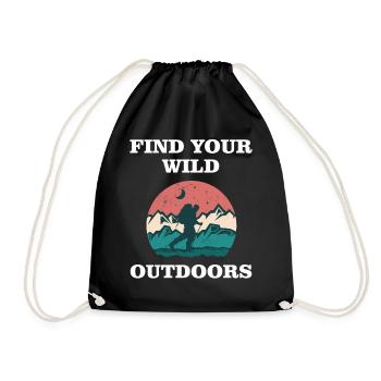 Find your Wild Outdoors - Turnbeutel - Schwarz - Vorne