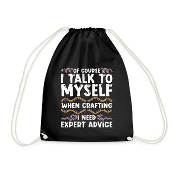 Scrapbooking Of Course I Talk To Myself Artwork - Drawstring Bag - black - Front