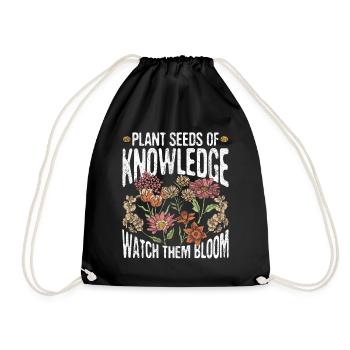 Enseignant Graines de plantes de fleurs sauvages de la connaissance - Sac de sport léger - noir - Devant