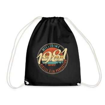 Millésime 1981 Vieilli À La Perfection Humour T - Drawstring Bag - black - Front