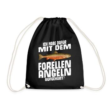 Forellen Angeln - Turnbeutel - Schwarz - Vorne