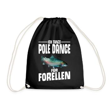 Forellen Angeln - Turnbeutel - Schwarz - Vorne