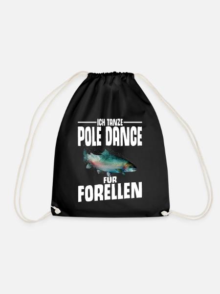 Forellen Angeln - Turnbeutel - Schwarz