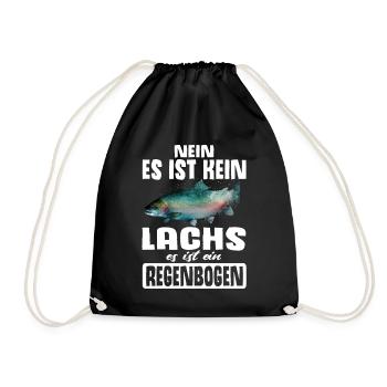 Forellen Angeln - Turnbeutel - Schwarz - Vorne