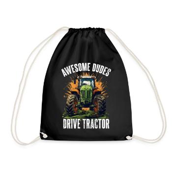 Des gars formidables qui conduisent un tracteur agricole - Sac de sport léger - noir - Devant