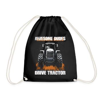 Great Guys Driving Tractor Farmer Farmer Gift - Drawstring Bag - black - Front