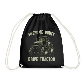 Great Guys Driving Tractor Gardener Farmer Farmer - Drawstring Bag - black - Front