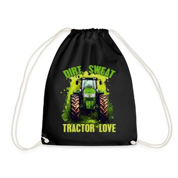 Dirt Sweat Tractor Love Farmer Farmer Gift - Drawstring Bag - black - Front