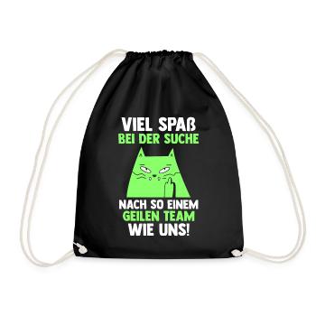Jobwechsel Arbeit Büro Kollegen Abschiedsgeschenk - Turnbeutel - Schwarz - Vorne