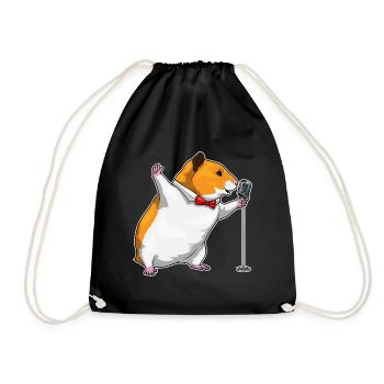 Chanteur de hamster Chant au micro - Sac de sport léger - noir - Devant