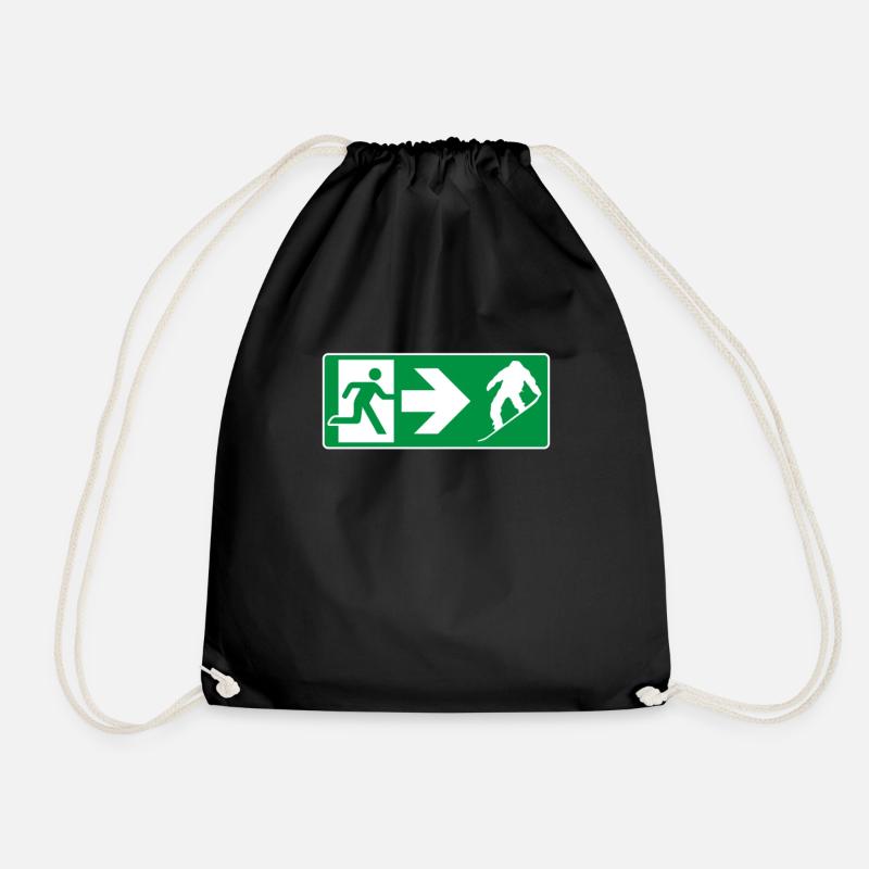 Notausgang Snowboard Snowboarder - Turnbeutel - Schwarz