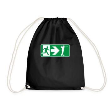 Notausgang Golf Golfspieler - Turnbeutel - Schwarz - Vorne