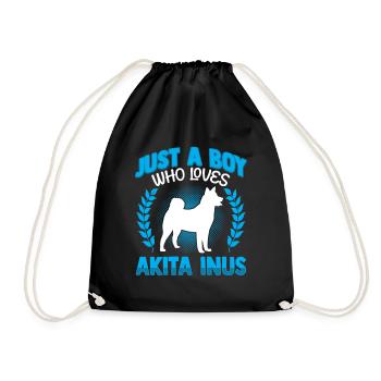 Garçon qui aime Akita Inu Shiba Inu - Sac de sport léger - noir - Devant