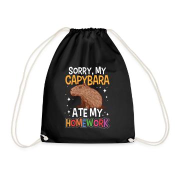 Capybara a mangé des devoirs capybara - Sac de sport léger - noir - Devant