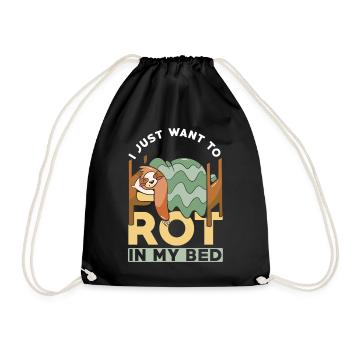 Paresseux Snap Paresse Je veux juste pourrir dans mon lit - Sac de sport léger - noir - Devant