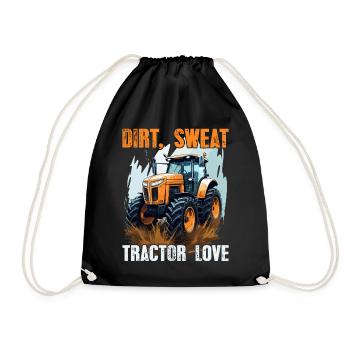 Dirt Sweat Tractor Love Gift Farmer Farmer - Drawstring Bag - black - Front