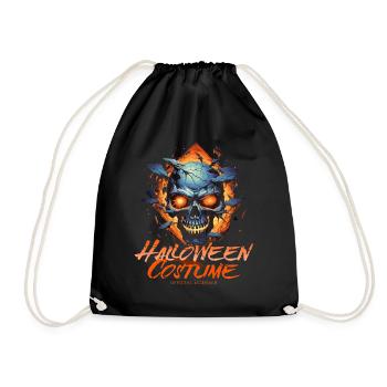 Chrom-Totenschädel - Halloween Kostüm für Damen - Turnbeutel - Schwarz - Vorne
