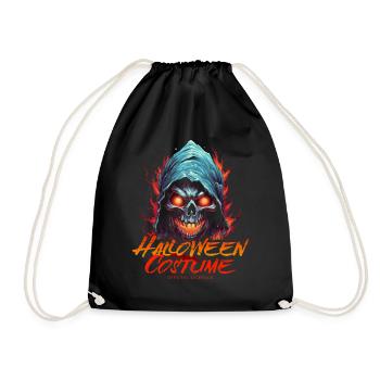 Faucheuse avec feu: costume d’Halloween pour femmes - Sac de sport léger - noir - Devant