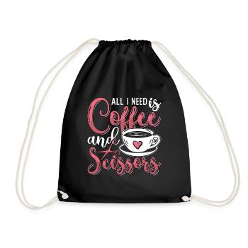 Cosmetology All I Need Is Coffee And Hairstyling - Drawstring Bag - black - Front